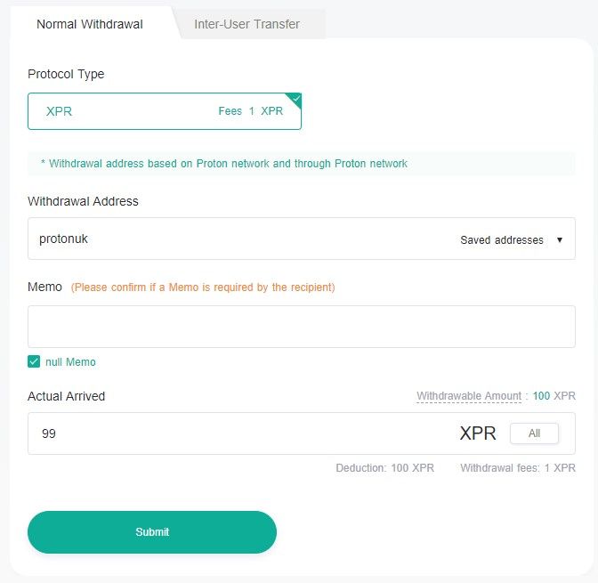 How to transfer Proton XPR to and from CoinEx